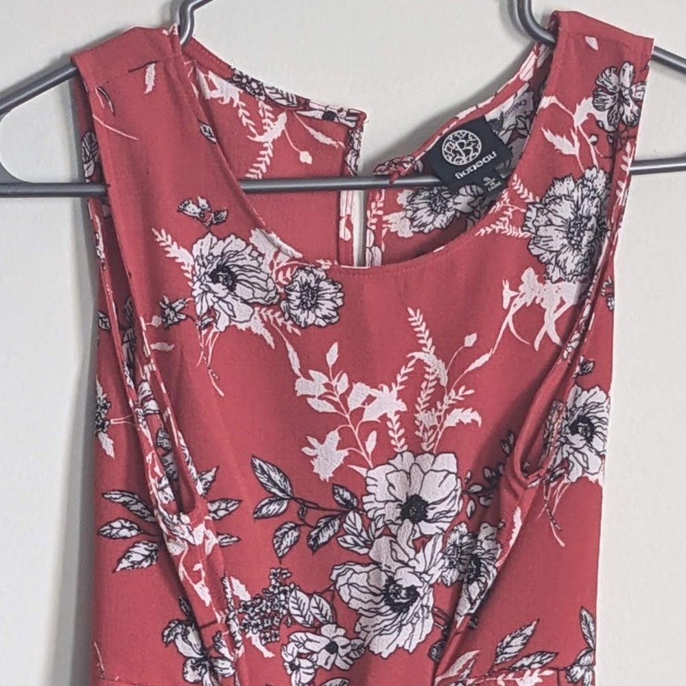 Burnt orange floral blouse